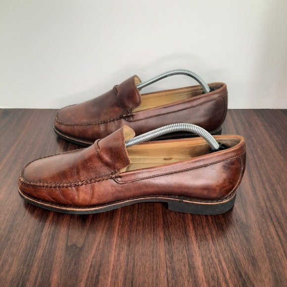 Johnston Murphy Ainsworth Mens Size 9.5 Shoes Brown Leather Sheepskin Loafers main image 10